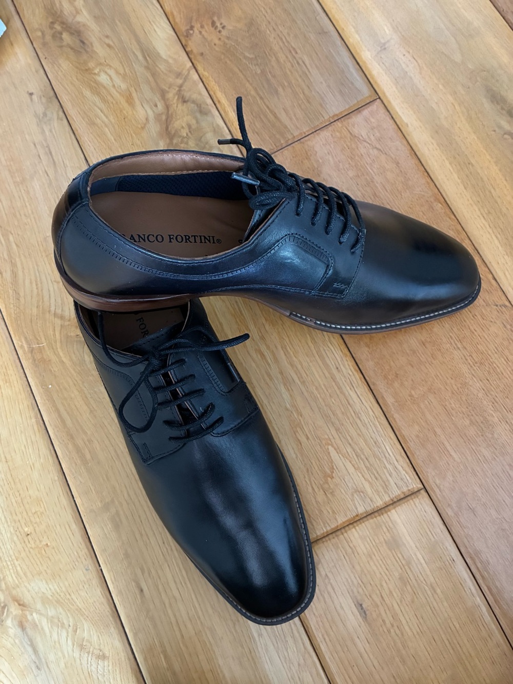 🌟Franco Fortini Black Leather Lace-Up Oxfords•Sz 9